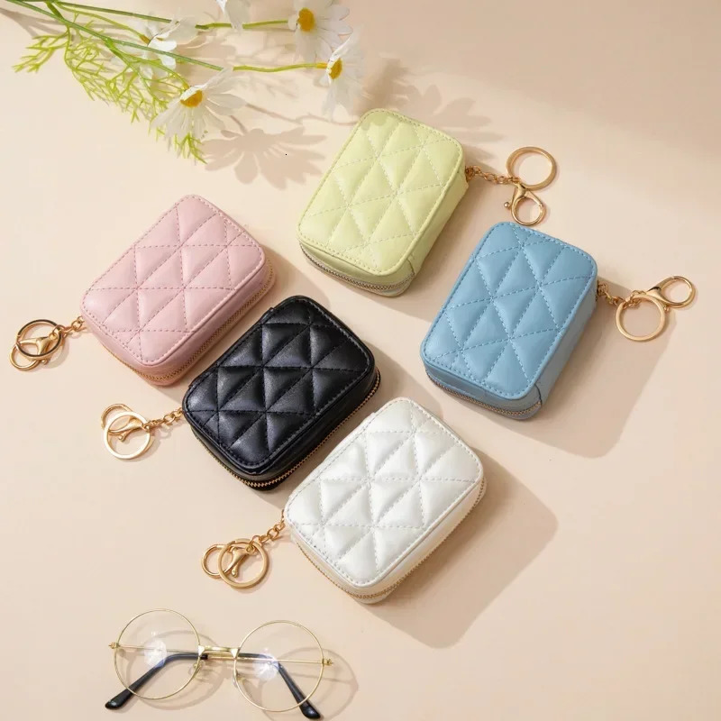 Sac à lèvres sac de maquillage en cuir authentique mini-sac à main Organisateur Femme Cosmetic Sac Miroir Relevstick Pocket Pocket Coin Wallet 25