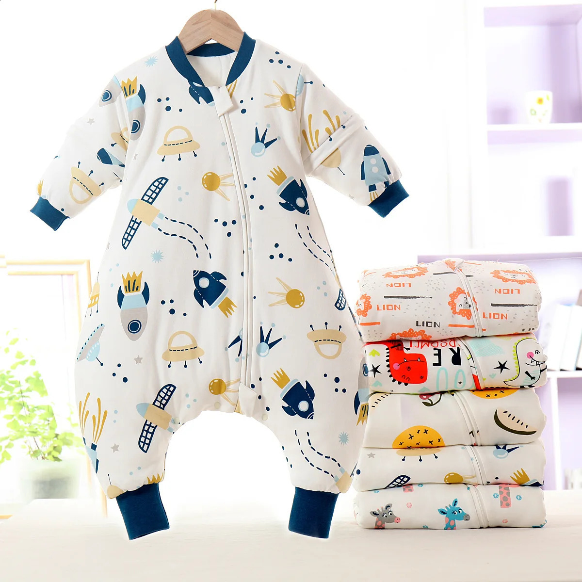 Baby Cartoon Split-legged Sleepsacks With Detachable Sleeves For Boys Girls Childrens Sleeping Bag Autumn And Winter Thickened250821ww