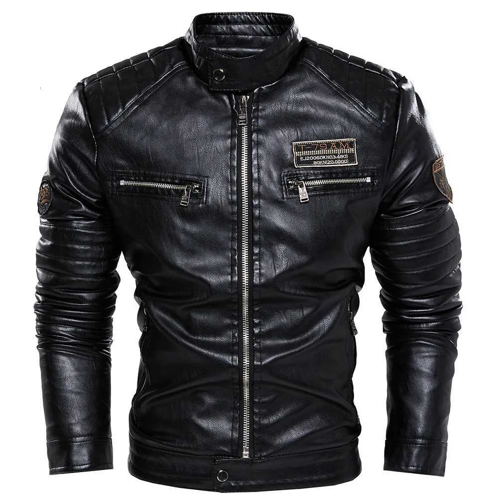 Men Outerwear Leather Moto Jacket Trend Brand Mens New Clothing Men Fashion Leather Jacket Streetwear Casual Blazer Jackets X250822