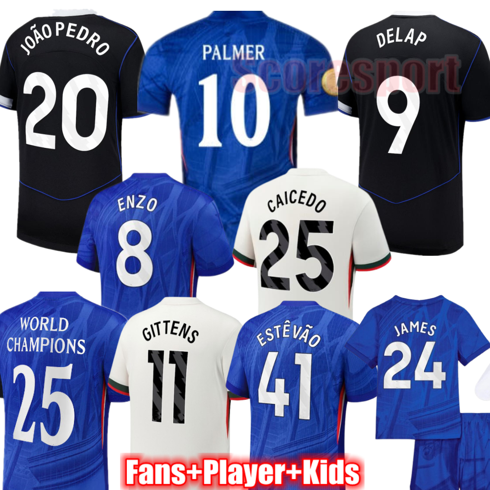 PALMER ESTEVAO GITTENS Soccer Jerseys 24 25 26 ENZO CAICEDO GARNACHO 3rd Black Football Shirts DELAP Fan player Men Kid kits Top Thai Quality cfc-image-895125907