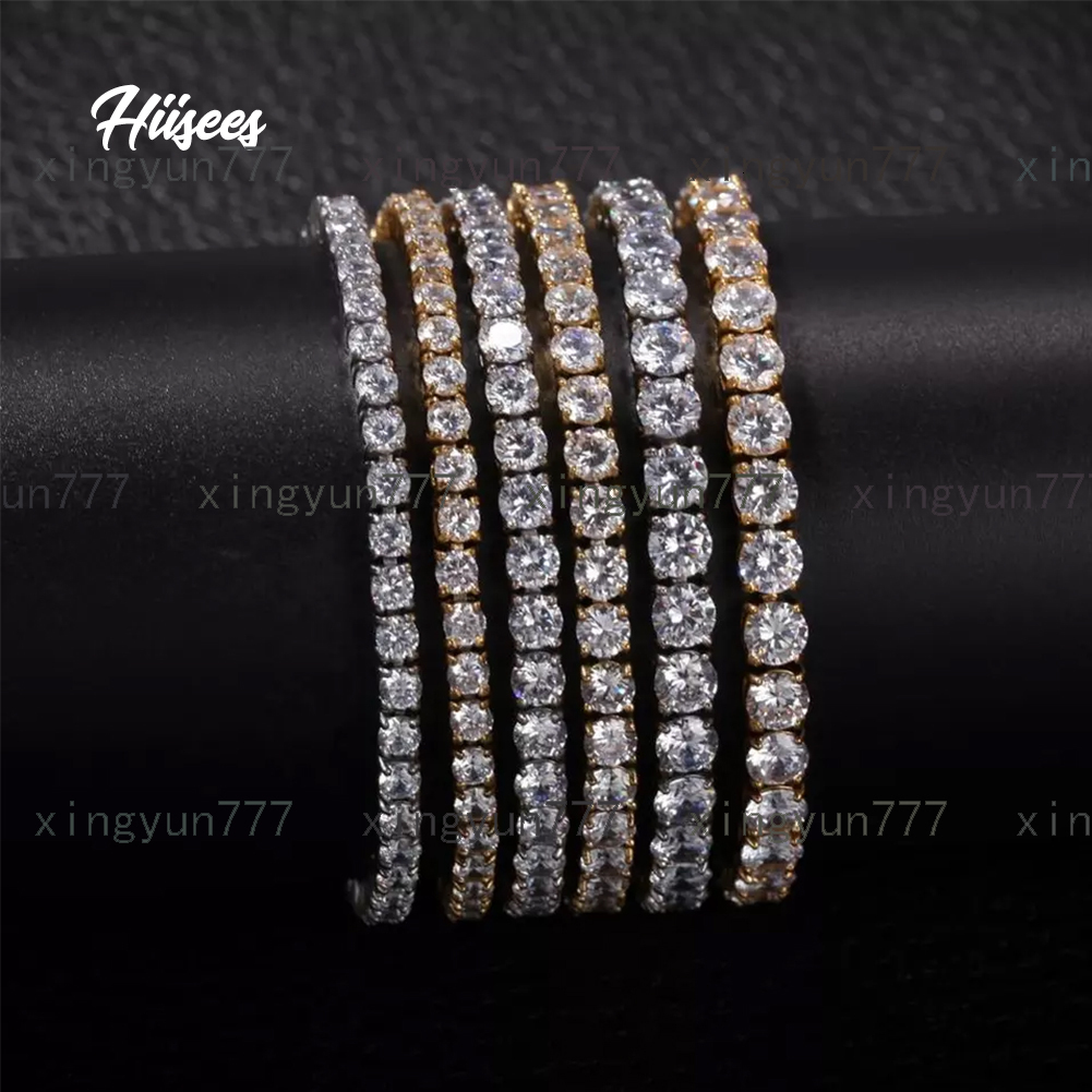 New Luxury Hip Hop Stainless Steel Iced Out Jewelry Chain Bracelets Non Tranish Metal Gold Silver Tennis Bracelet Women Men
