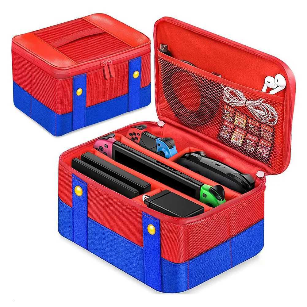 Nintendo Switch OLED Protective Case, Compartmentalized Fabric Carrying Bag - Anti-Scratch Travel Organizer and Storage Case for Switch Gaming Co