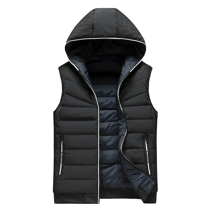 Plus taille m6xl 2 en 1 vestes sans manches hommes hommes réversibles coton vers le bas gilet rembourré épaissir le gilet de gilet manche VT276 2