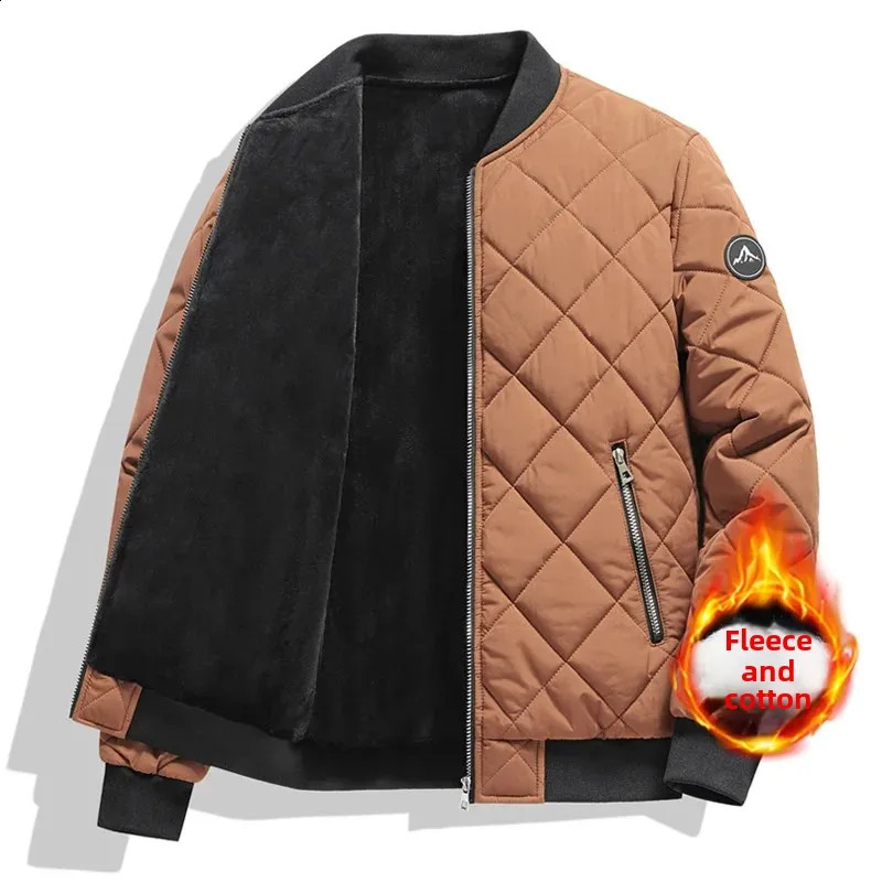 Mens Casual Cotton Coat Fleecelined Warm Padded Jacket Nylon Material Loose Fit For Middleaged Elderly 250822