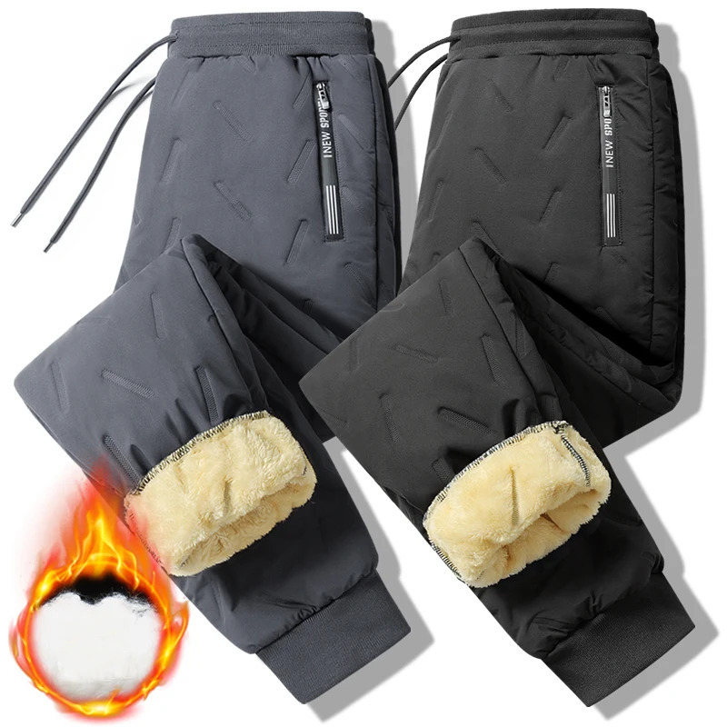 Winter Thickened Women Pants Long Warm Solid Color Straight Trousers Cold Resistance Ladies Plush Sports Drawstring Pant 250822