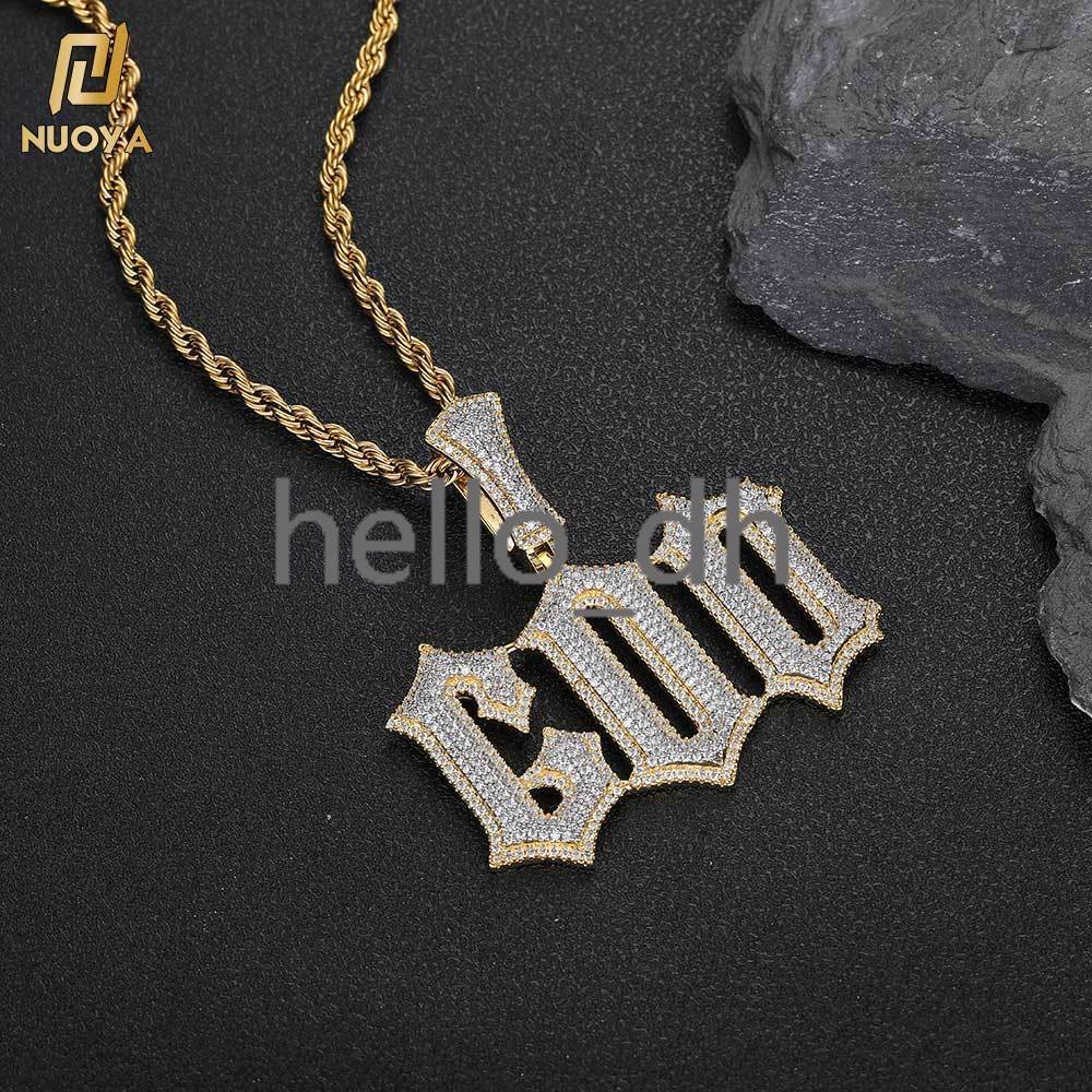 Custom Jewelry Diy Pendant Personalized Custom Name Necklace Hip Hop Full Diamond Capital Initial Pendant Charm Letter