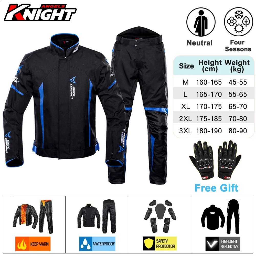 Men Motorcycle Jacket Waterproof Motocross Pants Suit Four Seasons Winter Riding With able Lining Body Armor 250822