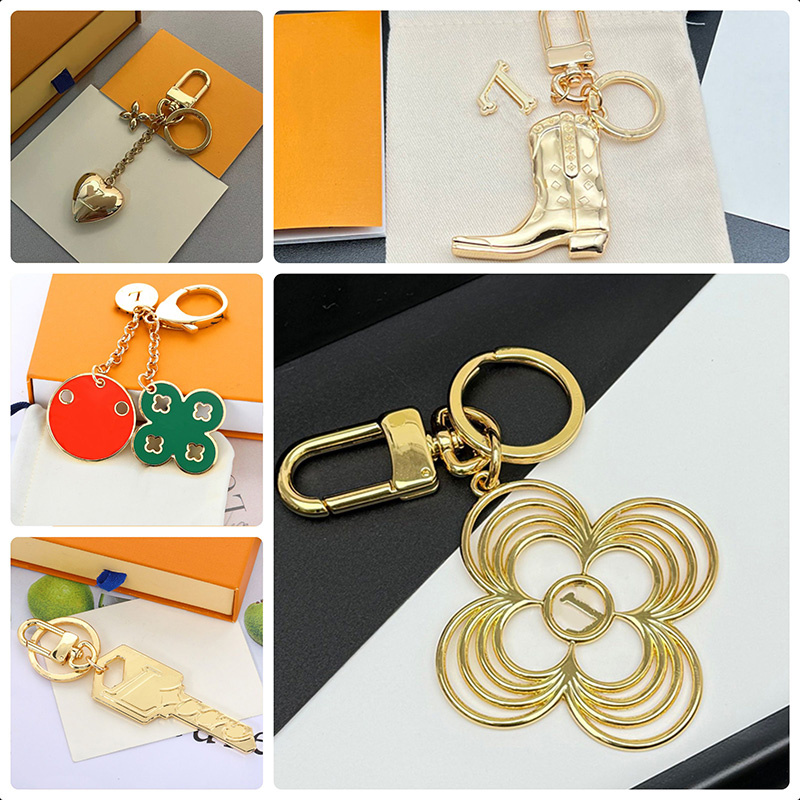 Trendy Designer Keychain Unisex Multi Style Bag Charm With Letter L Gold Sliver Metal Keychain High Quality Fashion Keychains