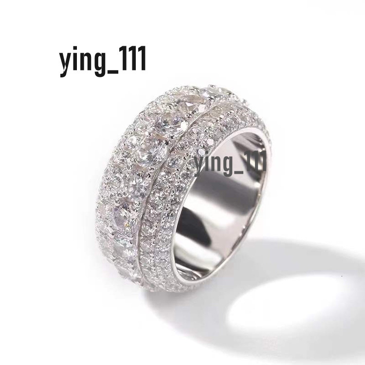 Hip Hop Ring Fashion Customized S925 Sterling Silver Iced Out VVS Moissanite Diamond Ring for Rapper Jewelry Gift