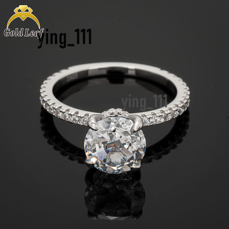 Wholesale 925 Sterling Silver Wedding Engagement Ring Gold Plated Moissanite Stones for Womens Party Wear Hot Sale Wedding