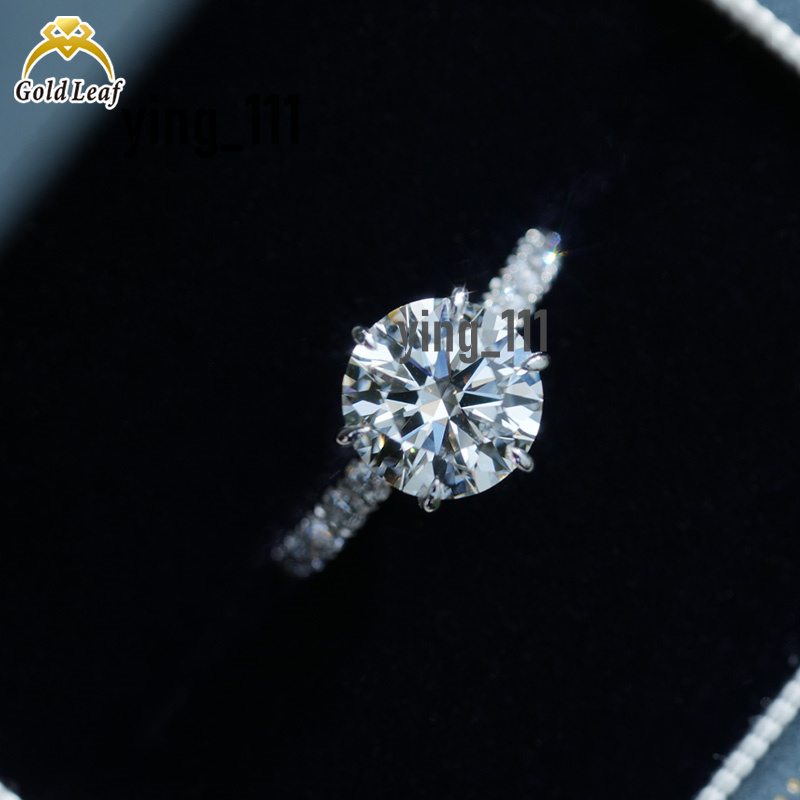 Bijoux personnalisé Certificat IGI 14K 18K Gol blanc 1CT-5CT D VVS Round Cut Lab Grown Diamond Ring