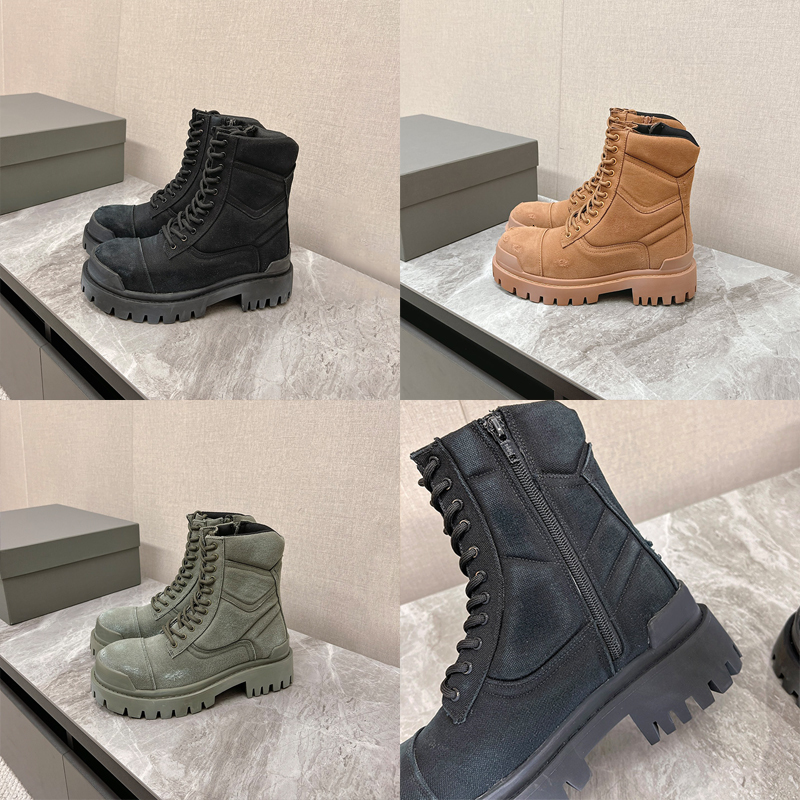 Hommes Femmes Designer Combat Strike Bottes Vintage En détresse Toile Bottes De Luxe Casual Baskets Mode Cowboy Bottines À Lacets Bottes 914