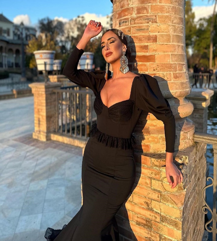 Affordable Flamenco Black Prom Dress 2025 Mermaid Ruffled Elegant Evening Dress Long Sleeve Formal Vestio De Gala Chic Special Occasion Party Wear