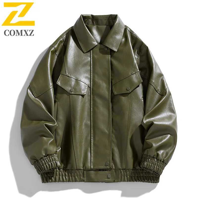 COMXZ PU Leather Jacket Men Fashion Classics Outdoors Hiphop Style Leather Coats Casual Wear Resistant Street Autumn Jackets X250822