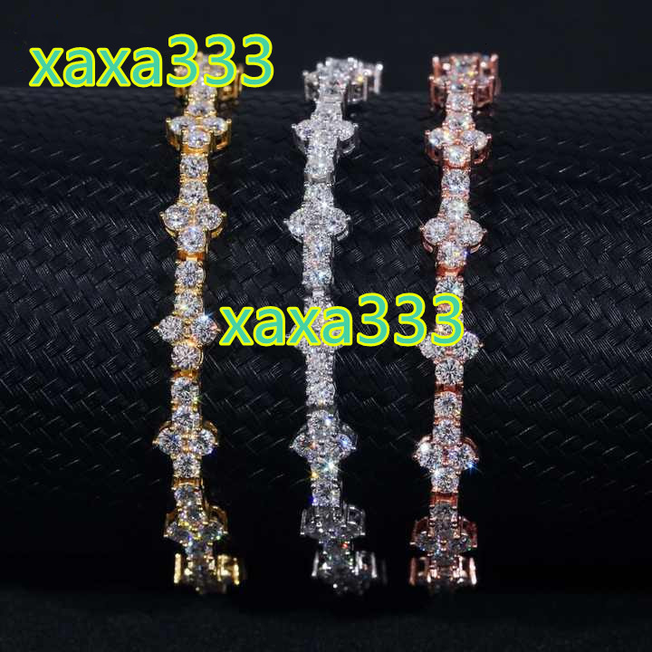 New Arrival Fashion Femme Design 925 Sterling Silver Vvs Moissanite Diamond Iced Out Hip Hop Hawaiian Bracelet Jewelry
