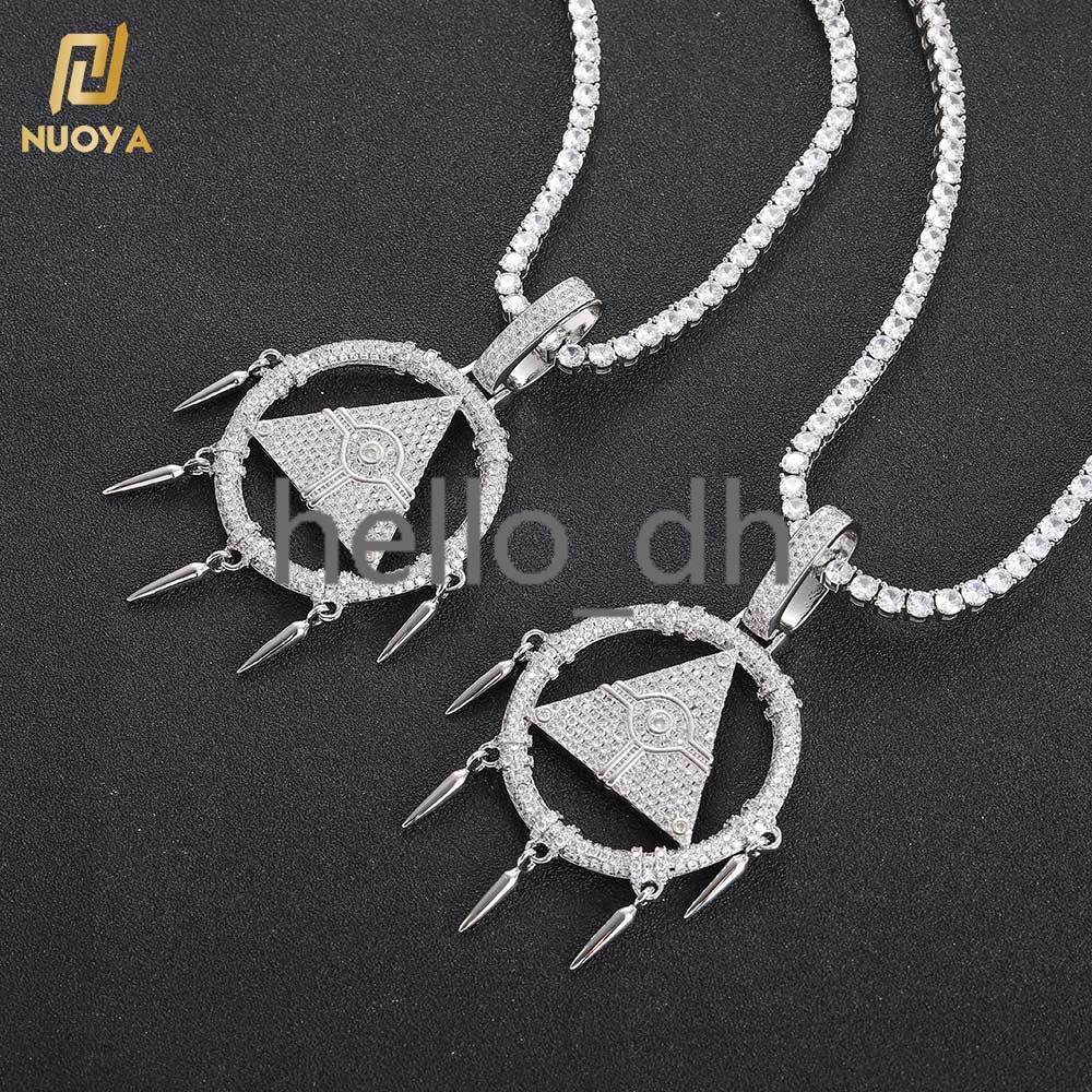 Hip Hop Jewelry Cartoon Pendant Setting moissanite Stone Silver Plated Eye Millennium Wisdom Wheel Pendant