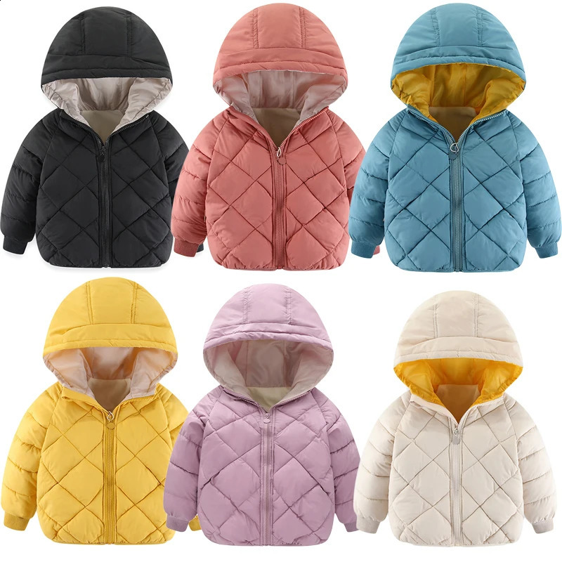 Enfants vestes en coton épaisses garçons filles enveloppez l'hiver automne veste bébé rembourrée plus en velours coton chaud