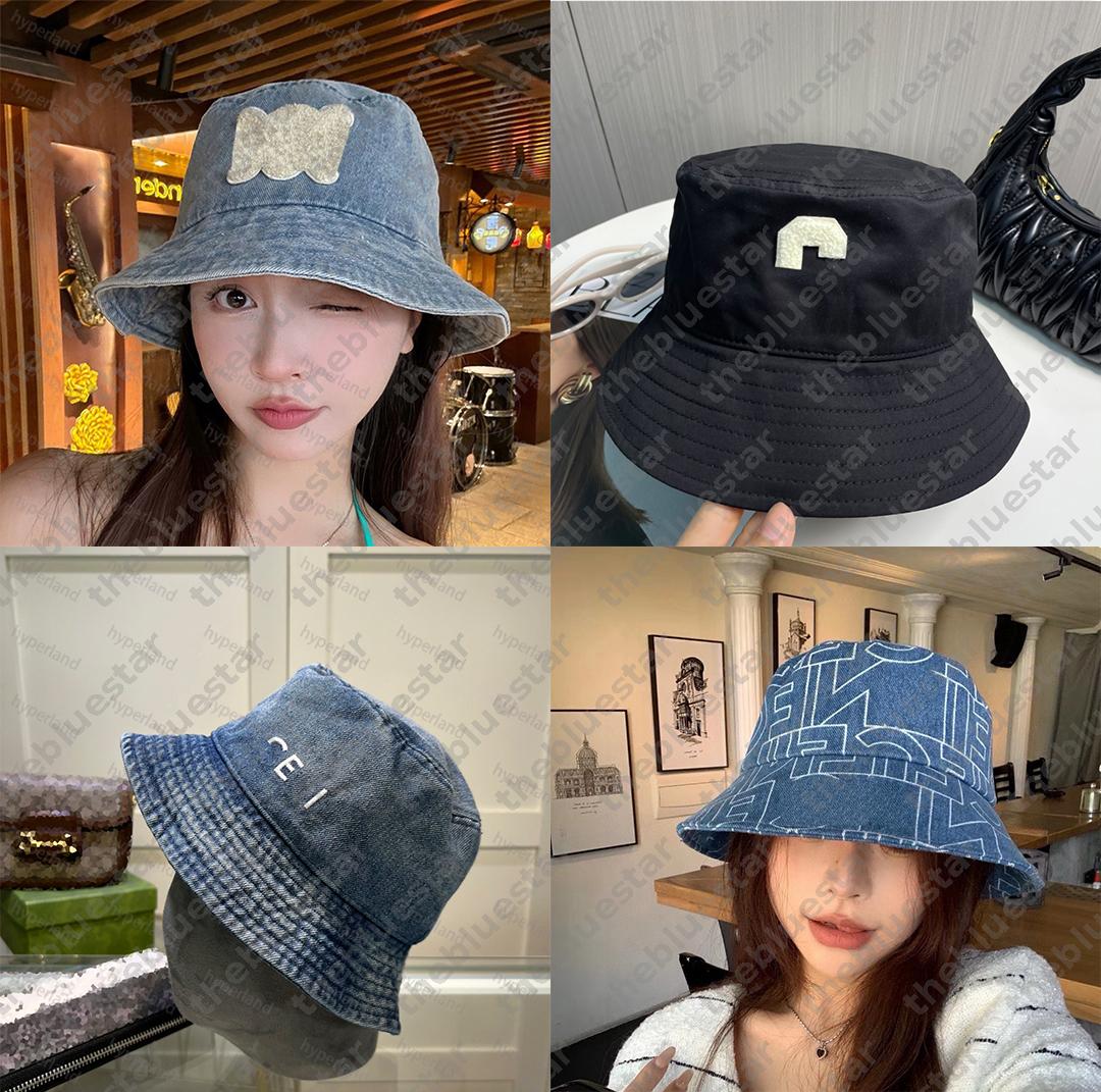 Fashion Designer Bucket Hat Wash Denim Baseball Cap Embroidered Cowboy Hats Duck Tongue For Men Women Cappello Casquette Sun Caps Sunhats Blue CRD25