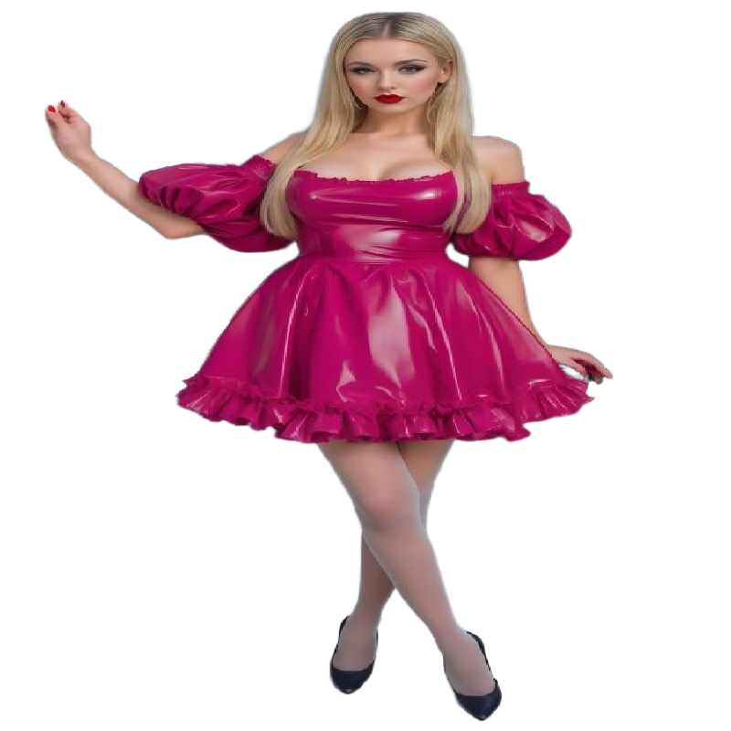 Mystical Hot Pink fausse robe de bal en cuir 2025 Hoho une ligne mini-robe de soirée enchantering cocktail sexy robe d'anniversaire charmant Vest