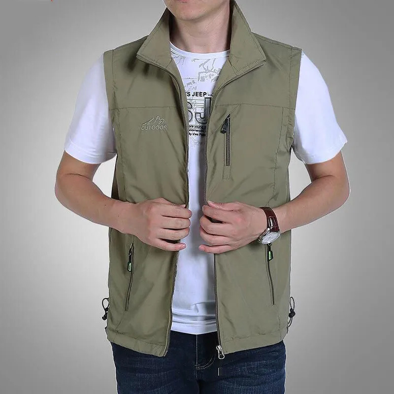 Ymwmhu gilettes homme mince occasionnel wasitcoat pour hommes gilet avec de nombreuses poches d'été zipper