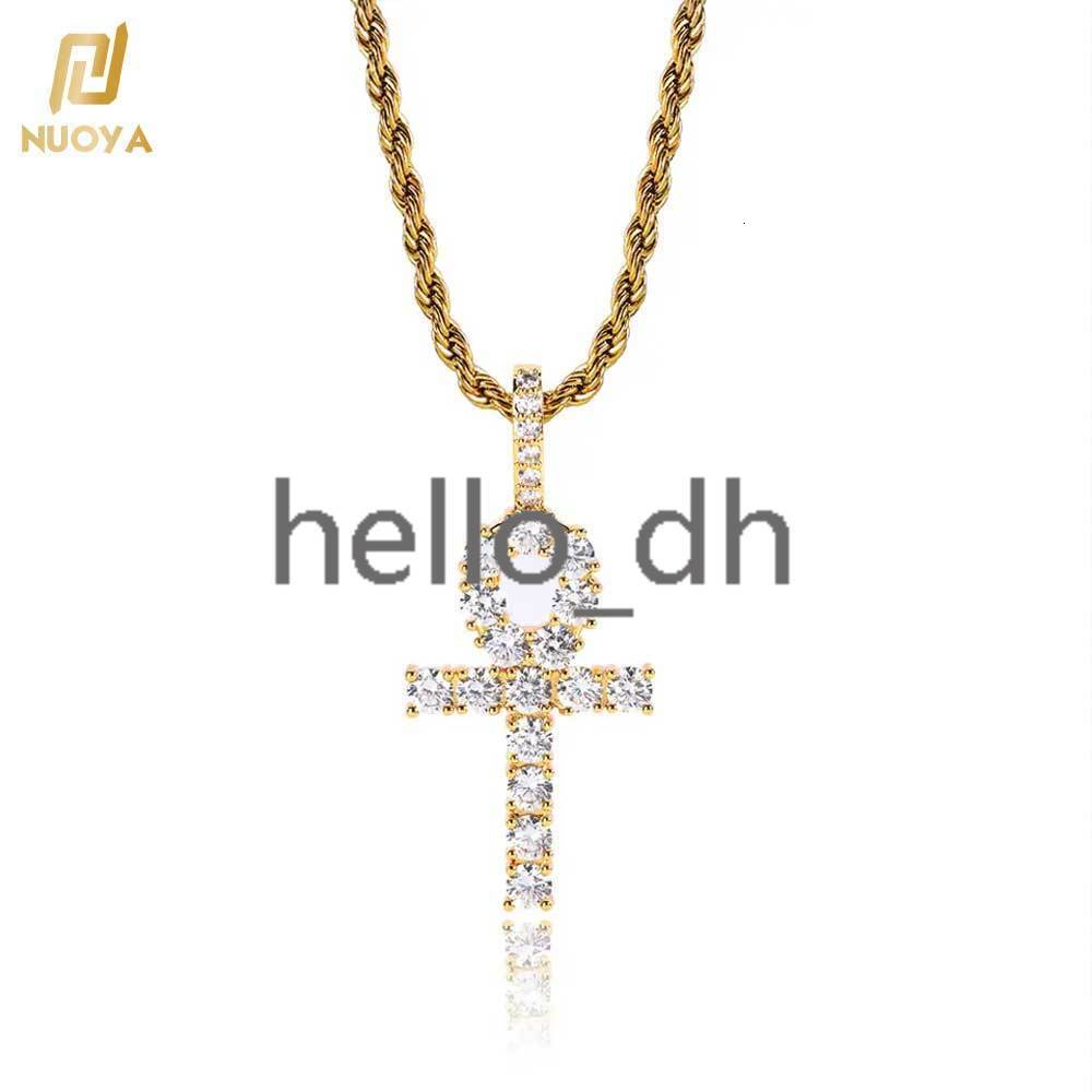 Hip Hop Iced Out Diamond Pendant Jesus Piece Gold Bling Cross Pendant Ankh Jewelry