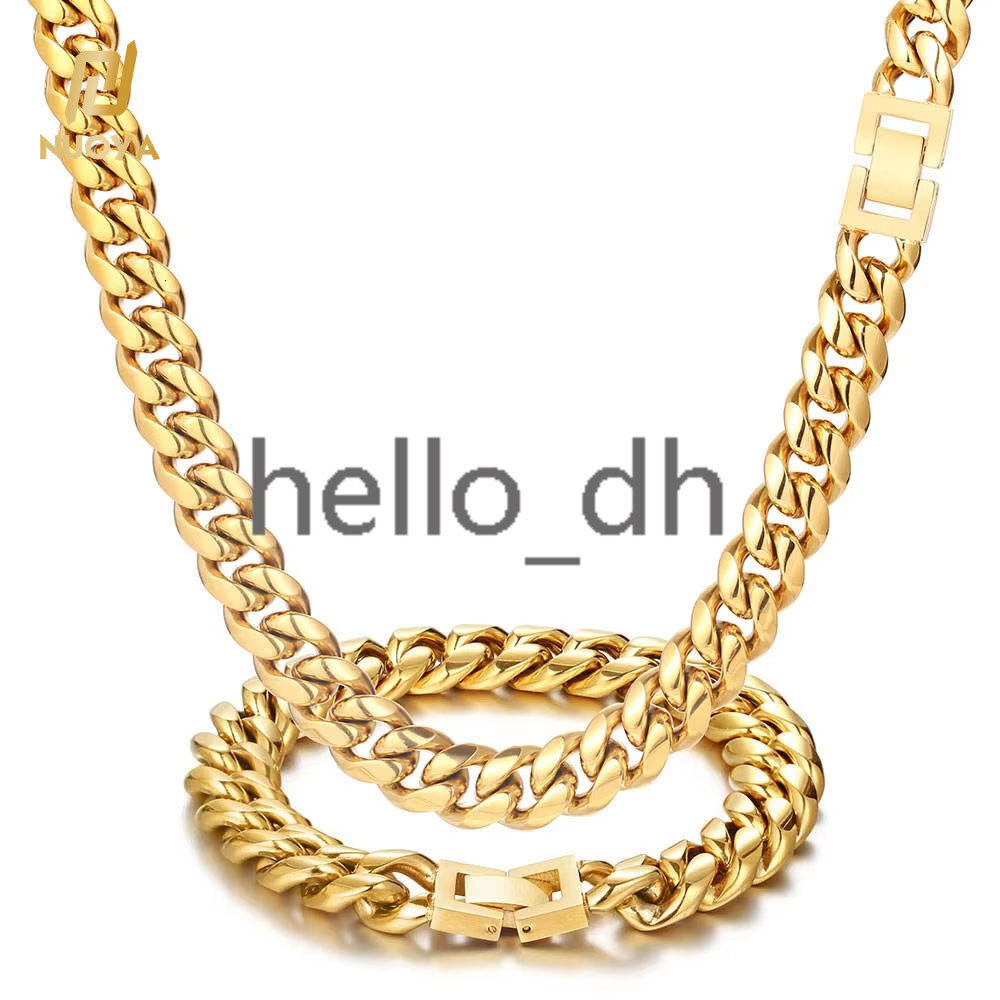 Wholesale Mens 925 silver 925 silver Cuban Link Necklace Jewelry Cadenas De Hombre Hip Hop 18k Gold Plated Chain