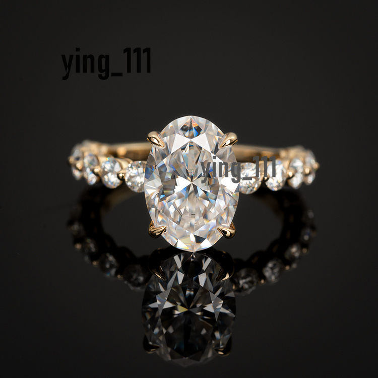 Customize 14k Solid Gold Hot Selling Classic Style Oval Cut Moissanite Diamond Ring Women s Wedding Engagement Ring
