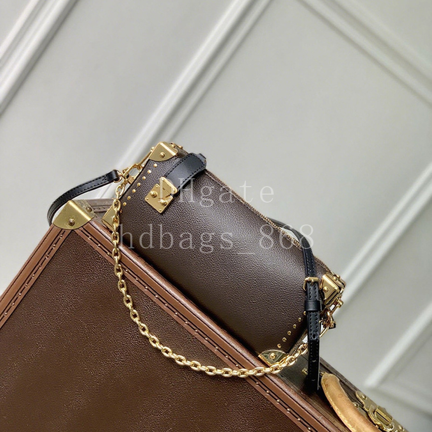 Mirror quality Slim Trunk Designer bags Crossbody bags Handbag Luxury Canvas Leather Shoulder Bags 23cm With Box LS08A1
