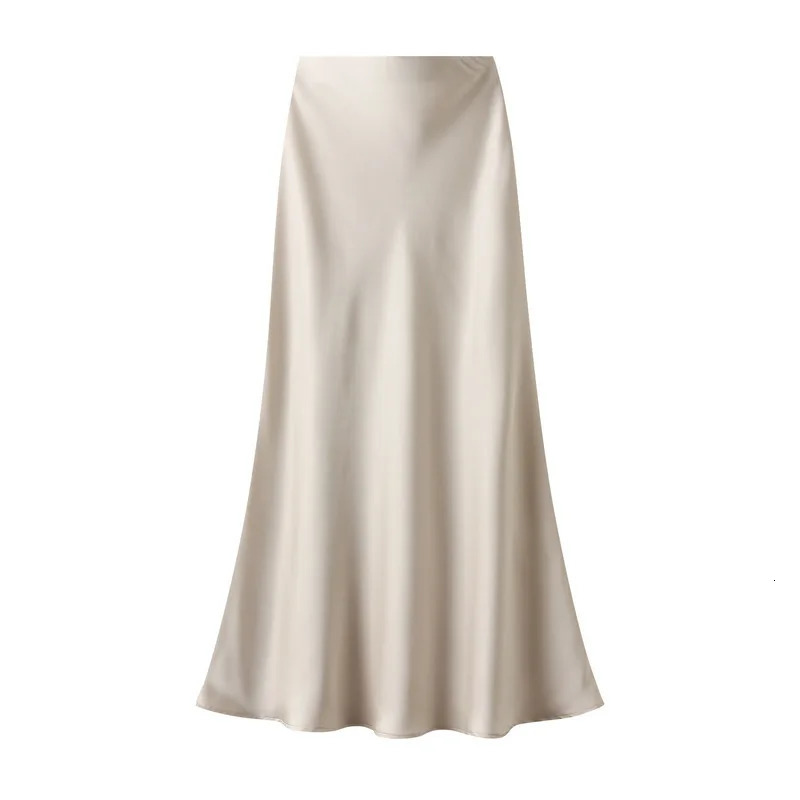 Temperament Elegant Satin Fishtail Skirt Mujer Faldas Vintage Maxi Skirts Women Party Wear Vestido De Festa Fashion Clothes 250822