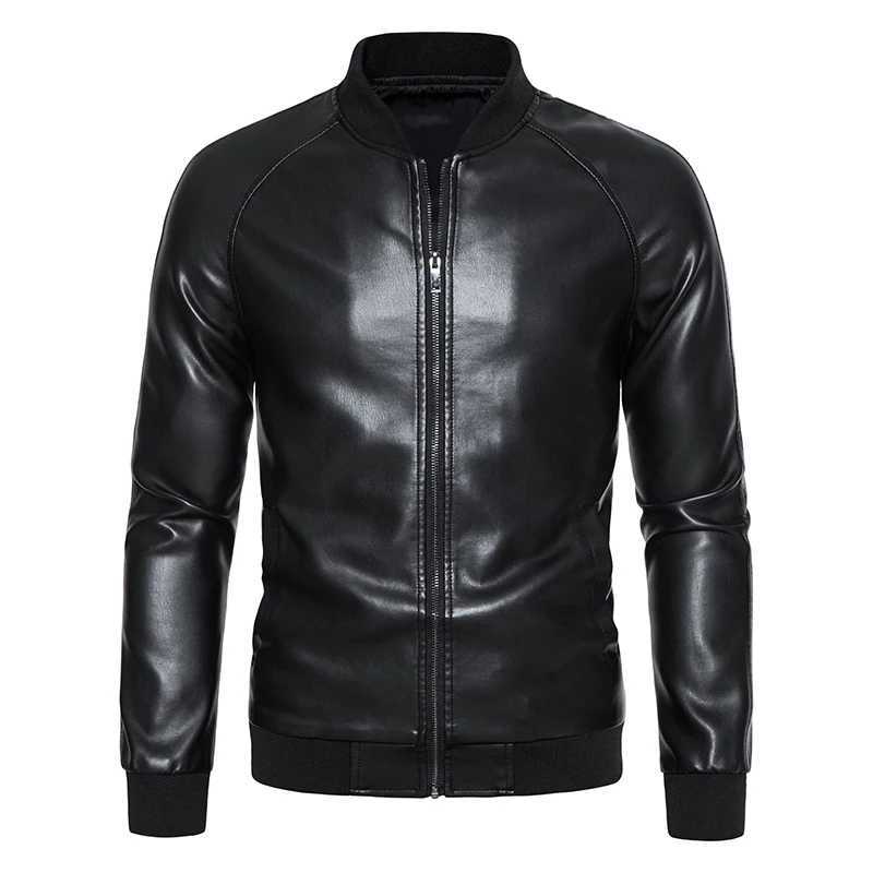 Mens Leather Bomber Moto Jackets Baseball Collar Express Faux PU Bike For Male X250822