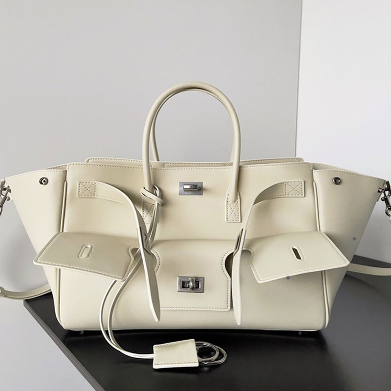 Womens Bel Air Carry All Bag Mini in White designer bag smooth calfskin fabric aged silver hardware bag shoulder crossbody hand carry bag classic