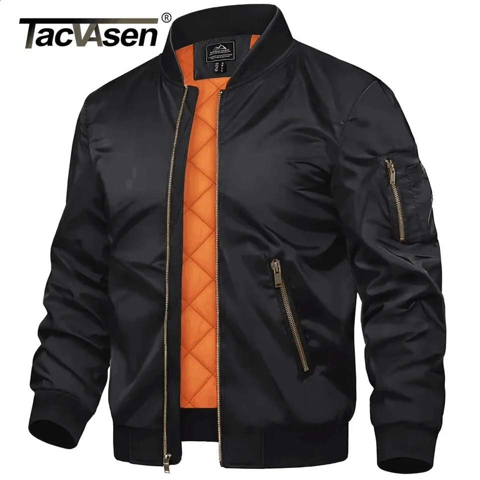Tacvasen Winter Bomber Vestes de bombardiers Outwear Mens Retro Pilot Veste Mabinet Casual Baseball Varsity Streetwear 250822
