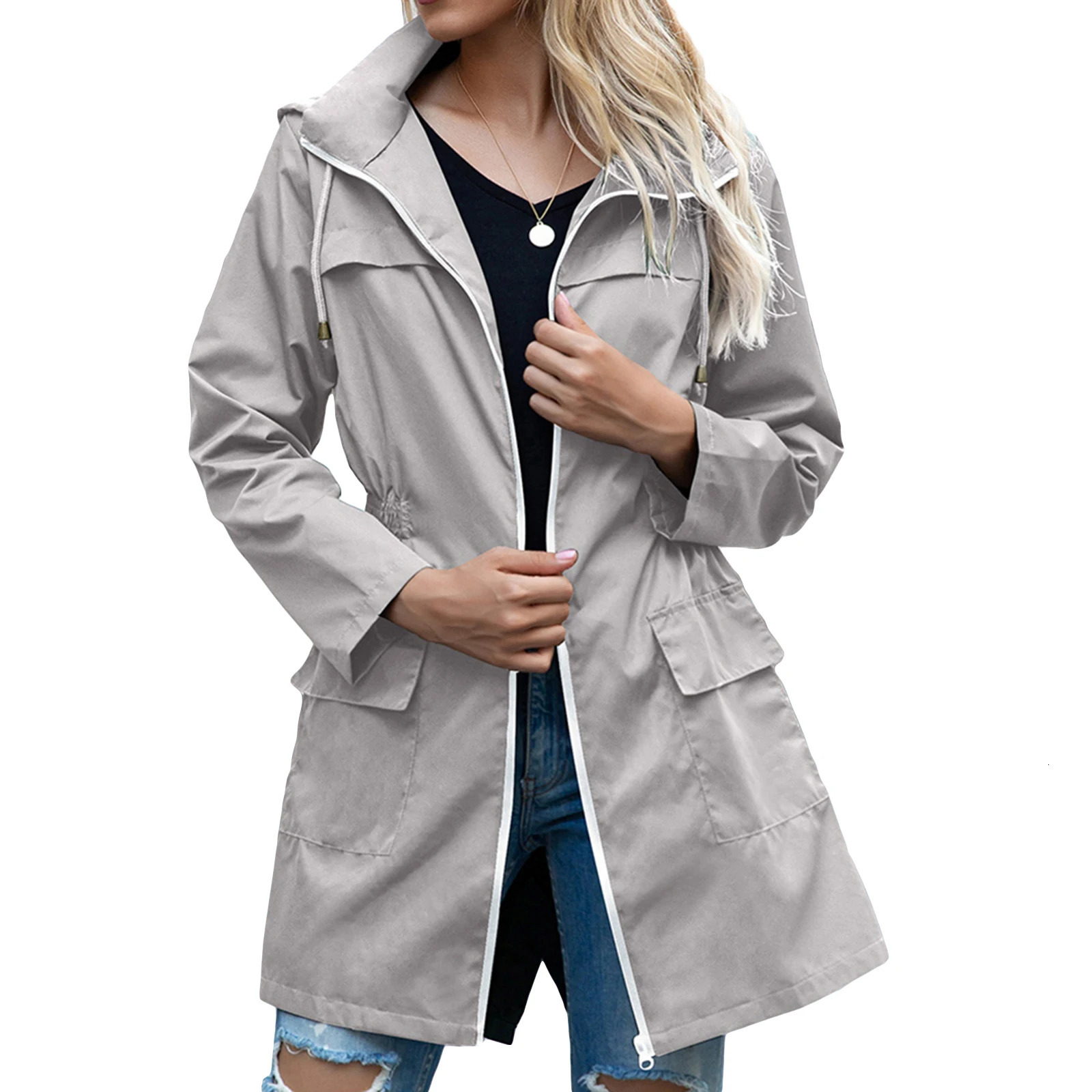 Imcute Women Lightweight Waterproof Rain Jackets Active Outdoor Hooded Windbreaker Raincoat 250822