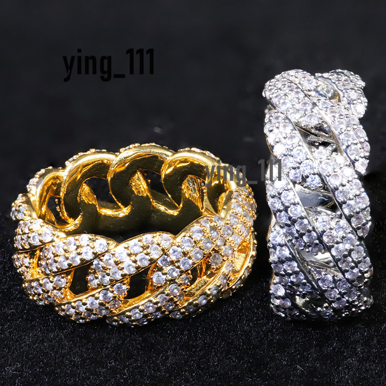 Moissanite Cuban Ring Cross 925 Solid Silver Pass Diamond Test VVS Mossanite Hip Hop Mens Moissanite Cuban Link Ring