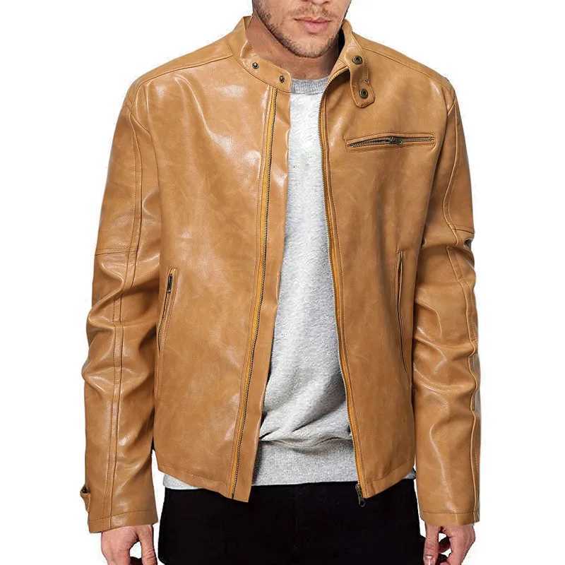 2024 Nouvelle mise à niveau pour faire une ancienne veste en cuir pour hommes beaux tout avec collier de support de tendance punk manteau s-5xl x