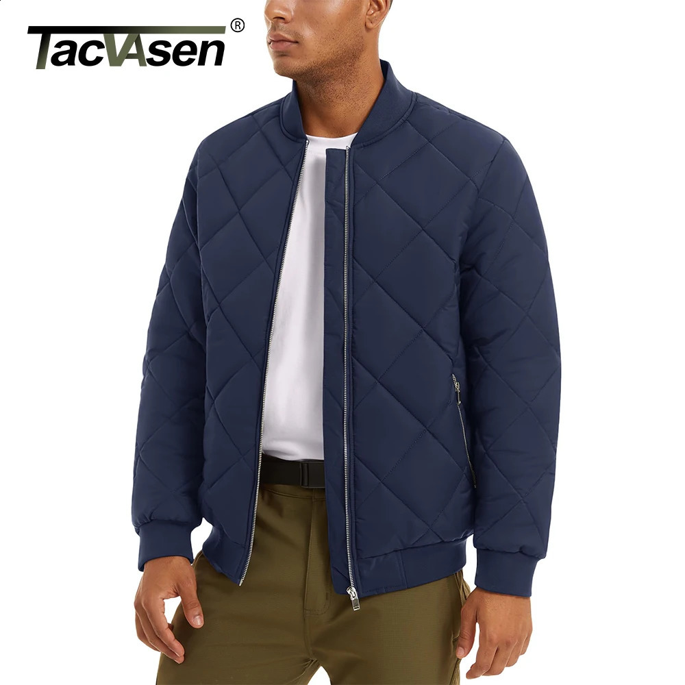 TACVASEN Mens Padded Jackets Winter Full Zipper Windproof Working Casual Coats Fall Thick Warm Baseball Varsity Jacket 250822