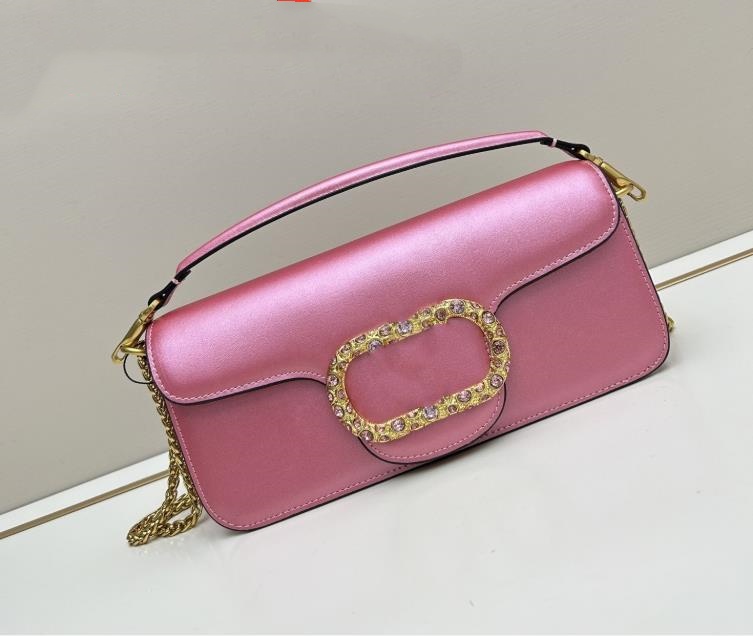 High quality Designer dias Inlaid crystal baguette Real Calfskin Leather flap Shoulder Evening Women Bags beaded handbags Gold chain crossbody bag 6