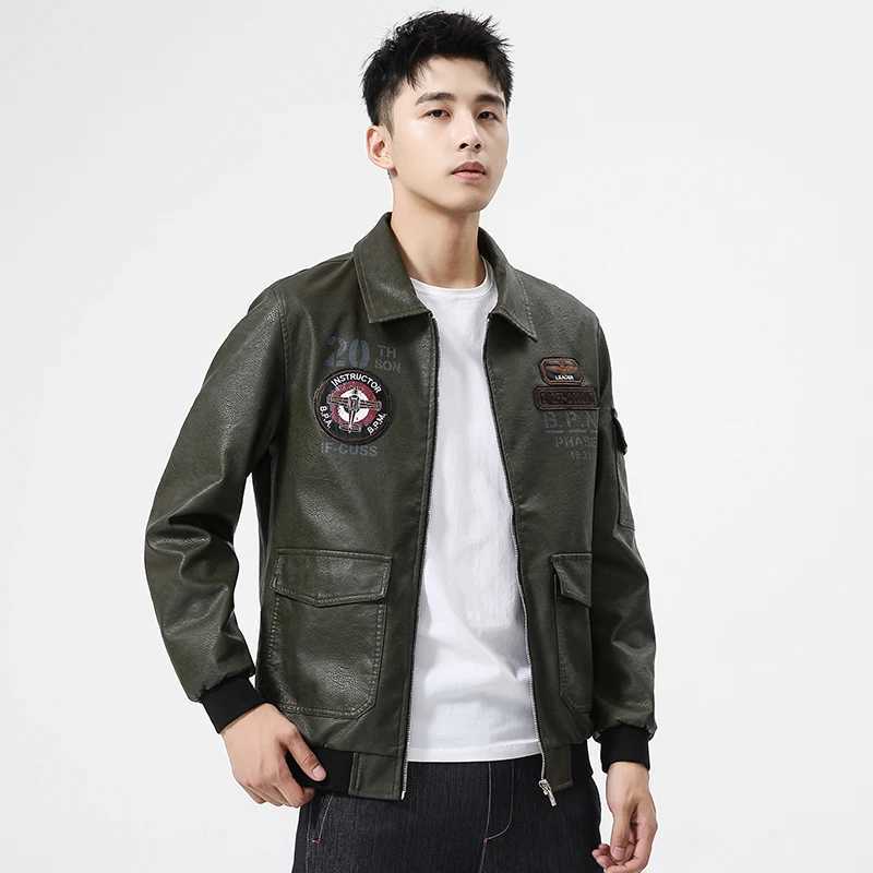 Leather Coat Mens Spring and Autumn Business Casual Young Mens Leather Jacket Lapels Handsome Trend Fashion Casual Daily Coat X250822