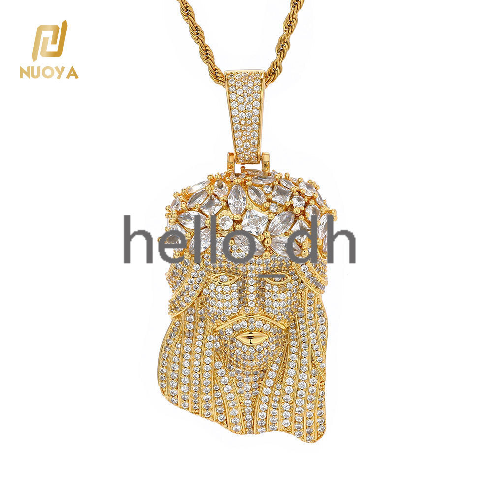 Fine Hip-Hop Iced Out moissanite Jesus Pendant Gold-Plated Shiny moissanite Charms Pendants Mens and Womens Rap Jewelry Wholesale