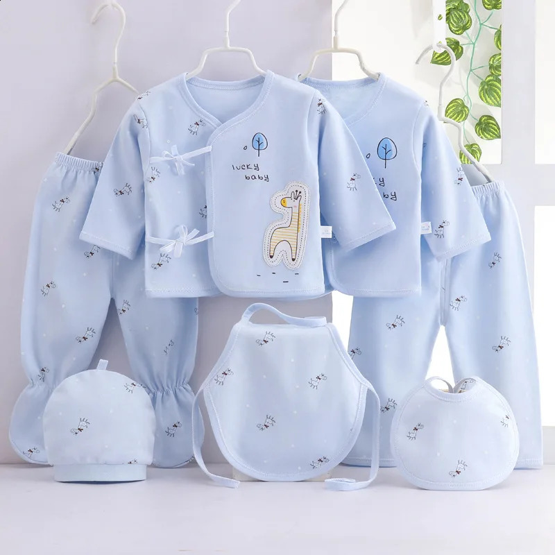 7 pièces née à ressort Baby trucs de vêtements pour tout-petits dessin animé mignon coton t-shirtpantshats bébé garçons filles vêtements bc316250