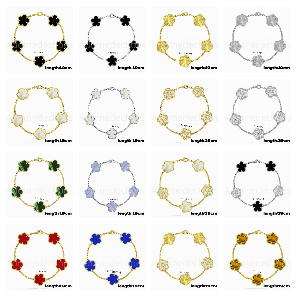 luxury gold designer jewelry bracelet designer for women men bracelets mens designer bracelet women 4/Four Leaf Clover Bracelet Red Green White Shel
