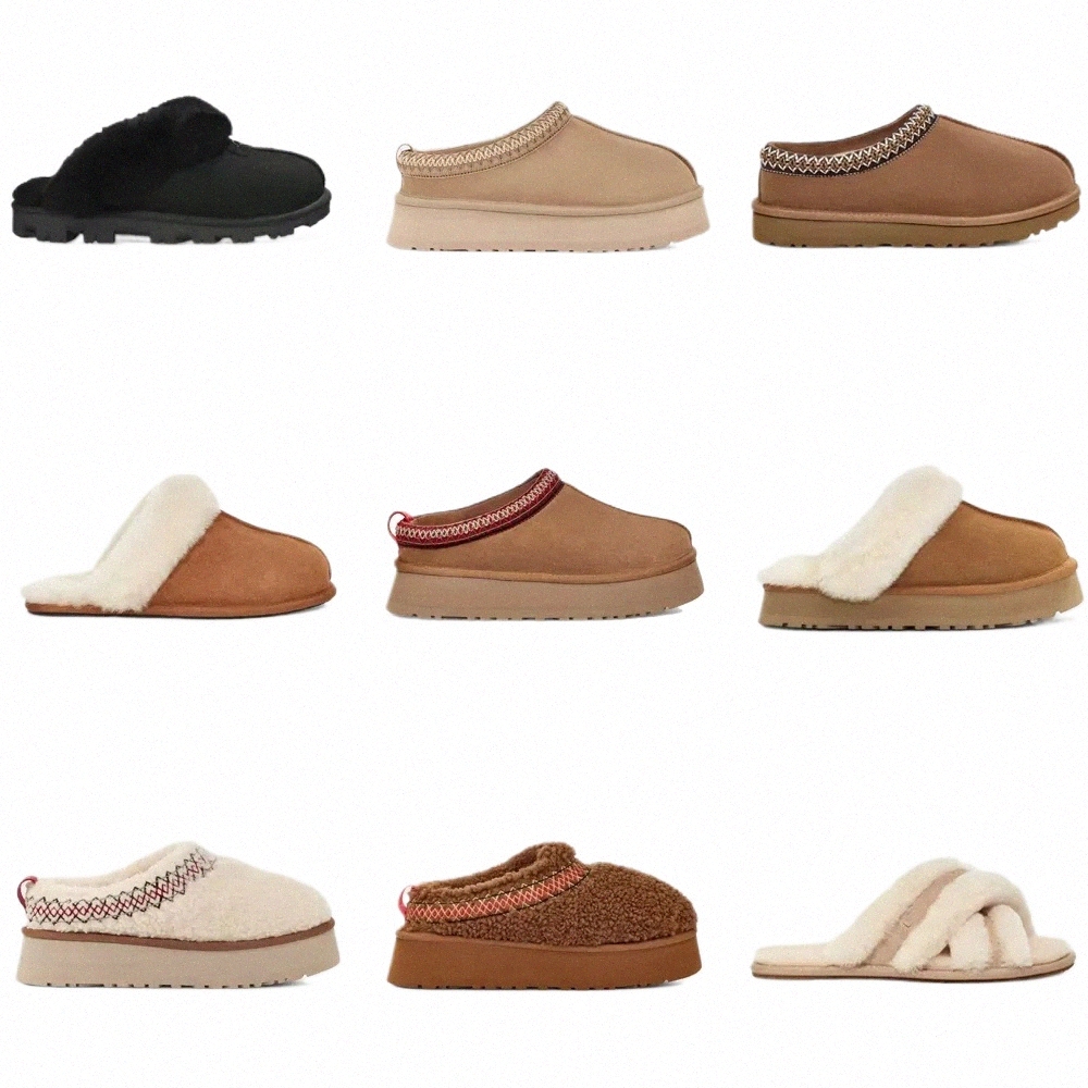 designer fluffy Tasman slipper platform Tazz slippers scuffs wool shoes sheepskin fur leather womens snow boots casual women goutside sliders lea