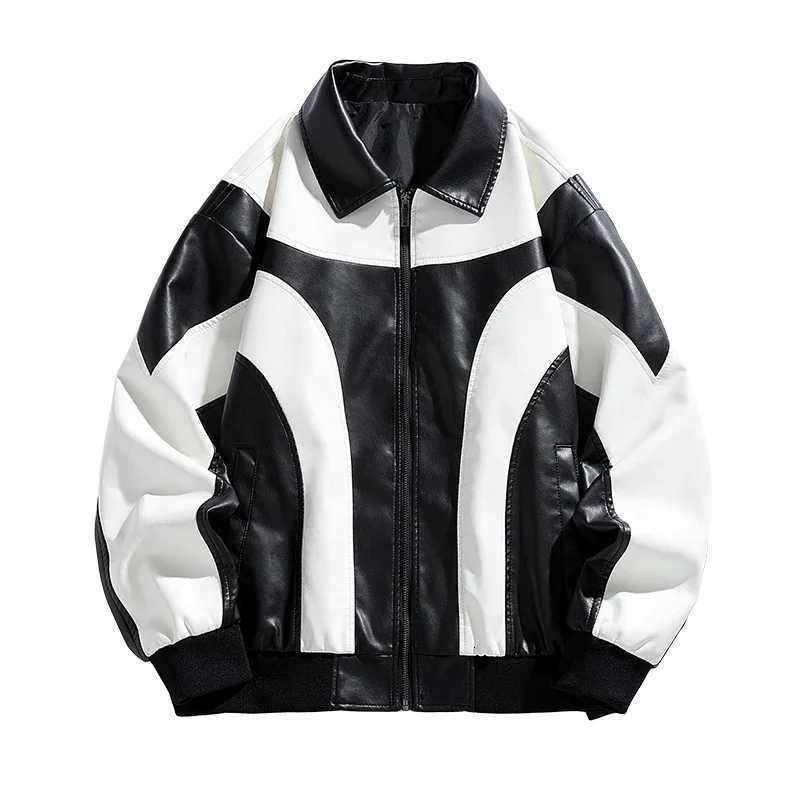 2024 New Mens Leather Jacket Autumn Outdoor Motorcycle Functional Windproof and Waterproof Leather Coat Fashion Mens Clothing X250822