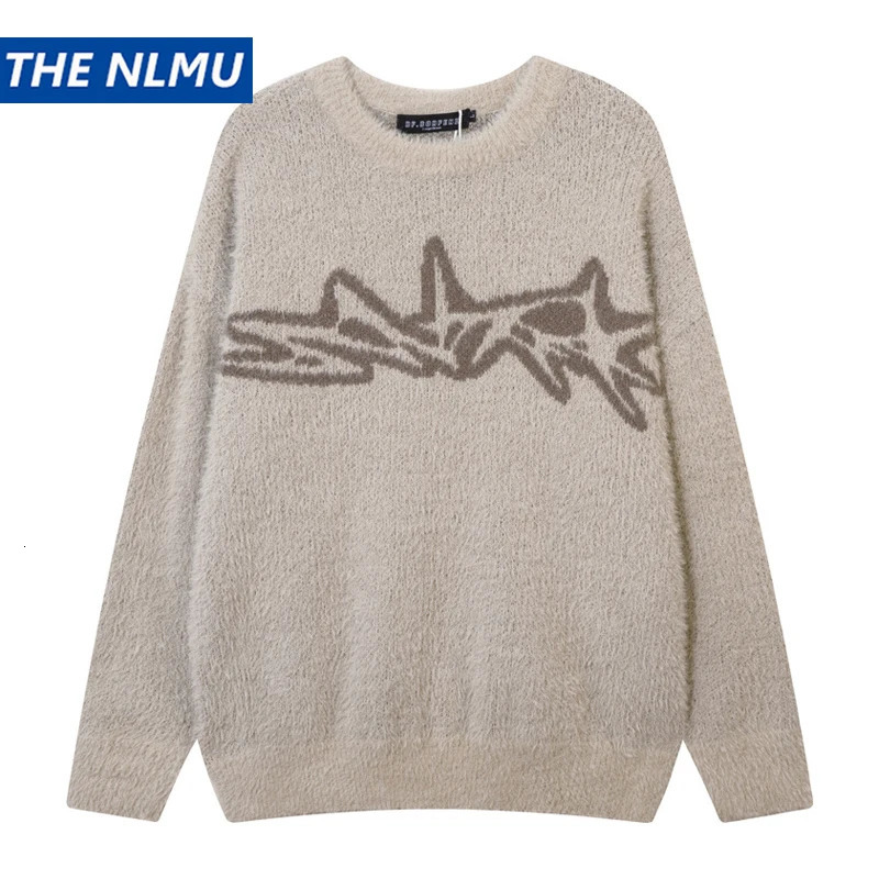 Men Sweater Hipster Couple Letter Graphic Knitted Sweaters Casual Loose Pullover Hip Hop Streetwear Y2K Knitwear Unisex 250822