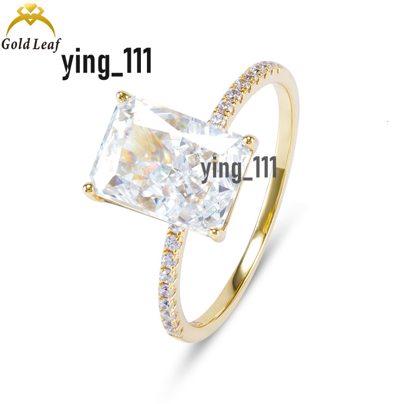 Custom Moissanite Carbon Diamond Ring S925 Silver Baguette Cut Moissanite Moissaniteia Engagement Promise Ladies Jewelry Wedding Ring