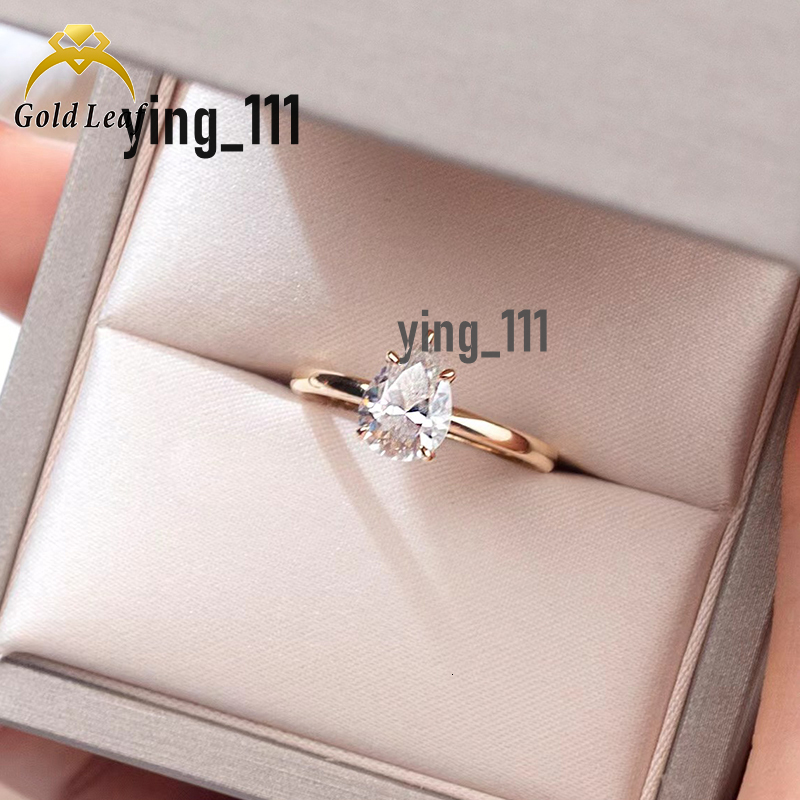 Custom Jewelry IGI Certified Pear Cut Lab Diamond Ring Engagement Rings 18K Gold Wedding Lab Grown Diamond Ring