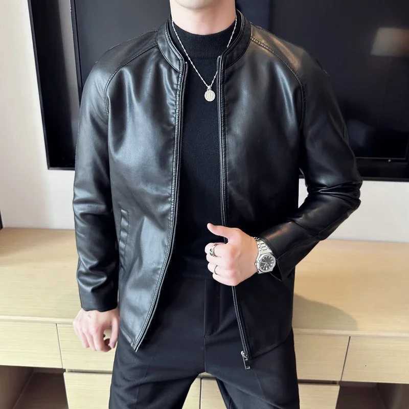 2024 Spring New Biker PU Vestes en cuir Veste Men de moto Coats de moto Fashion Vestes minces pardessus de pardessus x250822