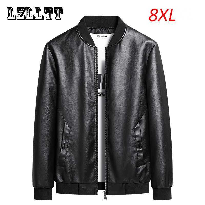 8XL Mens Motorcycle Casual Leather Jacket Spring Autumn Men Faux PU Jacket Vintage Fashion Jacket Coats Male Plus Size X250822