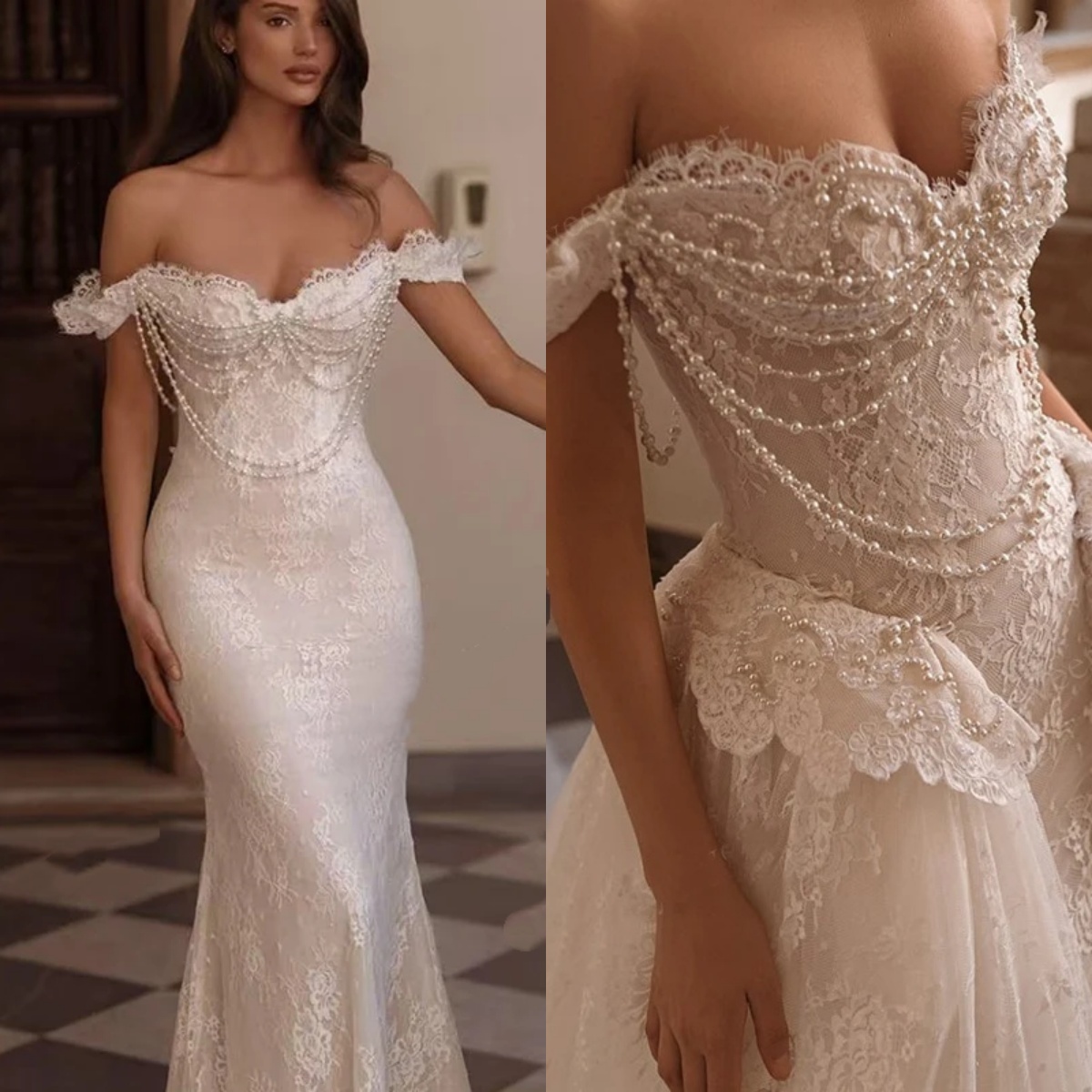 Elegant Mermaid Wedding Dress Sweetheart Neck Sleeveless Bridal Gowns Lace Beading Detachable Train Dresses Custom Made vestidos de novia