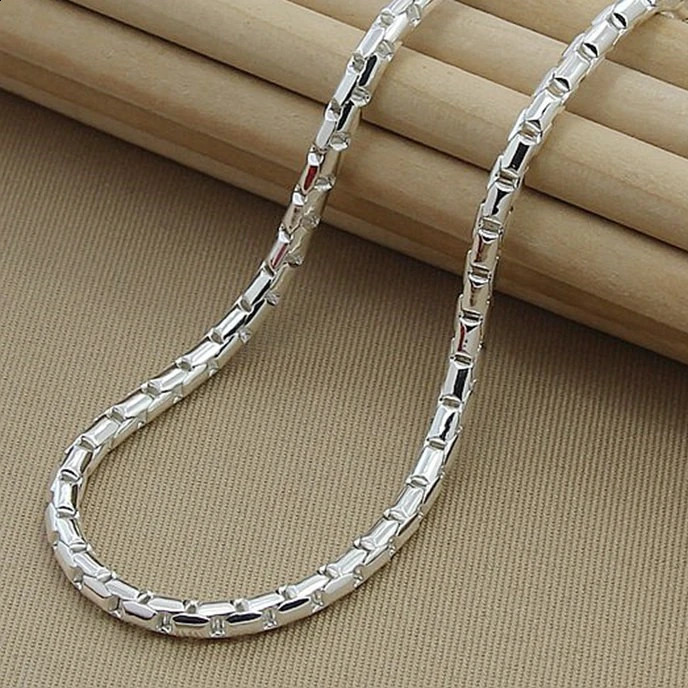 suyixian Top Quality 925 Stamped Silver Plated 4mm 18cm Snake Chains Necklace For MenS Jewerly Wholesale N158 250811